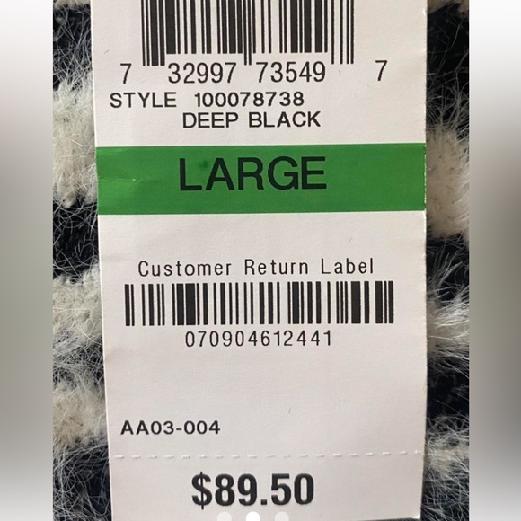 International Concepts Eyelash White Black Tiger Zebra LS Sweater Tunic SZ L - Picture 8 of 9